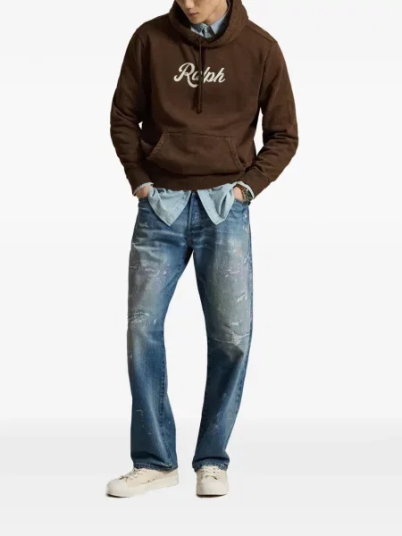 Șosete Polo Ralph Lauren cu model herringbone cu broderie plasă albastru