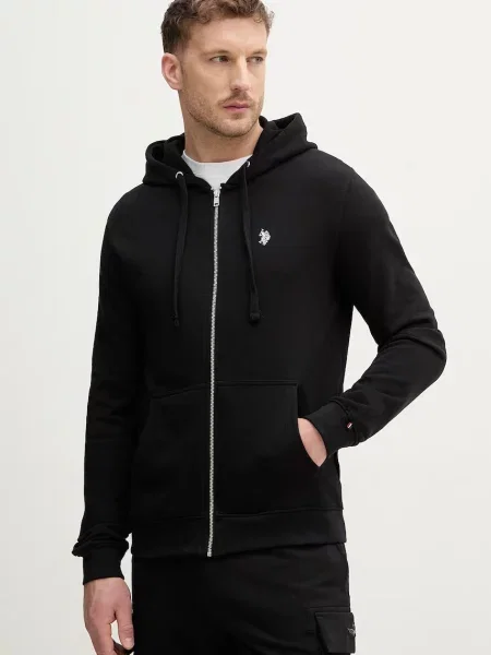 Bombažen pulover U.S. Polo Assn. DHM LB črna