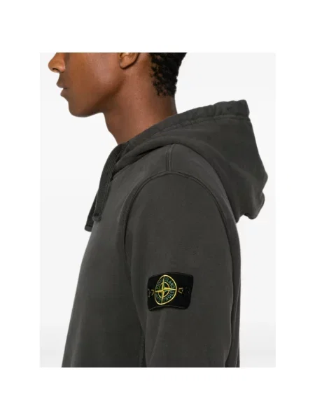 Bluza z kapturem Stone Island z kapturem z kamieniami szara