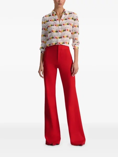Pantaloni Alice + Olivia evazate roșu