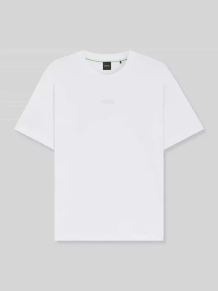 T-shirt o kroju regular fit z czystej bawełny model TEE Boss Green biała