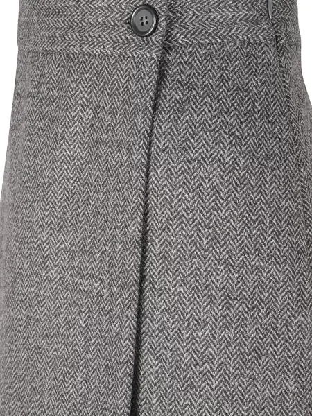Pantaloni culottes Weekend Max Mara cu model herringbone gri