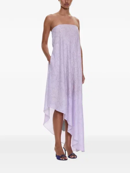 Rochie Christopher Esber din jacard fără bretele violet