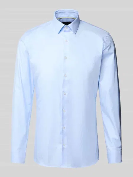 Koszula biznesowa o kroju super slim fit z diagonalu Olymp No. Six błękitna