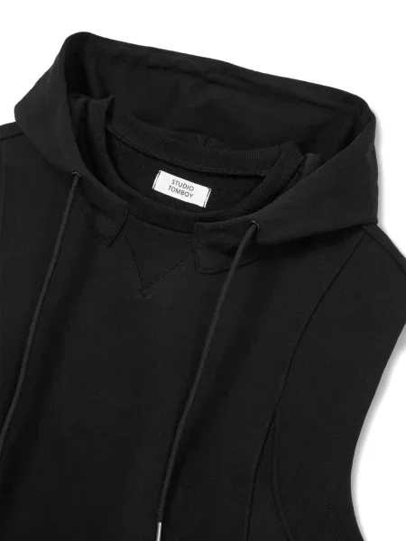 Αμάνικο hoodie Tomboy με κορδόνι μαύρο