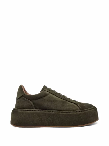Sneakerși Casadei din piele de căprioară cu platformă verde
