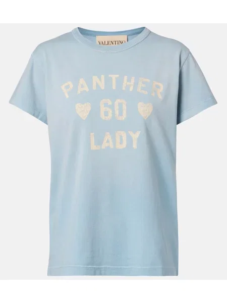 Tricou Valentino cu imagine din jerseu albastru