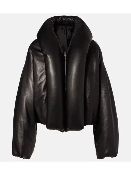 Кожено яке Alaia черно