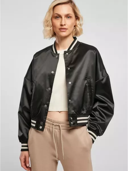 Geacă Urban Classics din satin negru