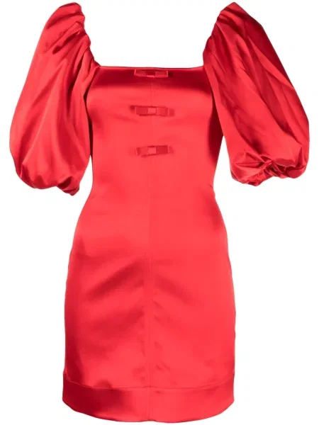Rochie de satin Ganni din satin roșu