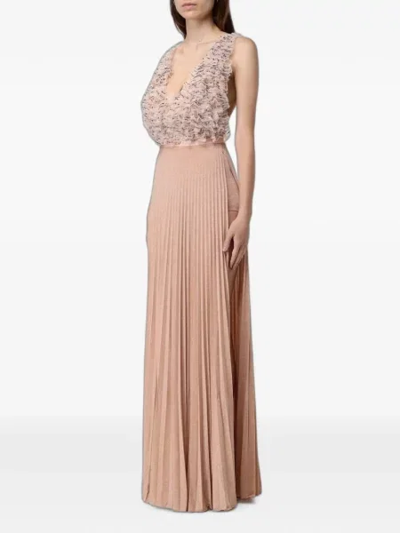 Rochie maxi Elisabetta Franchi cu volane roz