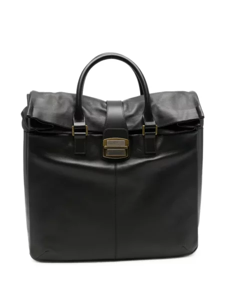 Geantă Emporio Armani din piele cu cataramă negru