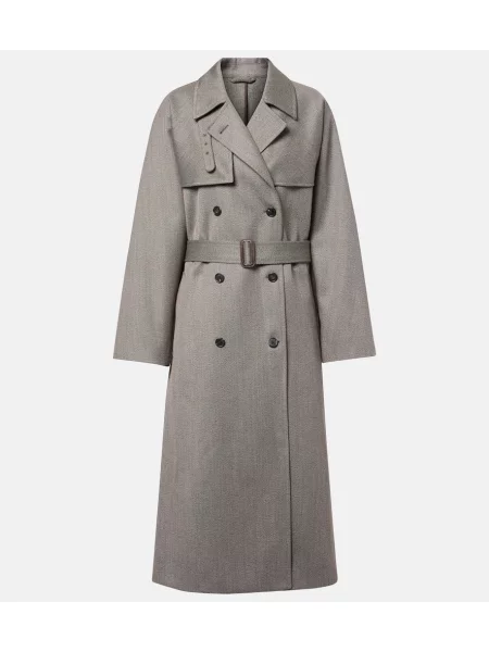 Trencz The Row wełniany szary