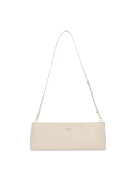 Torebka bagietka Kazar skórzana beżowa