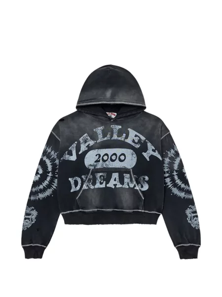 Grafic hanorac cu glugă Vale cu imagine gri