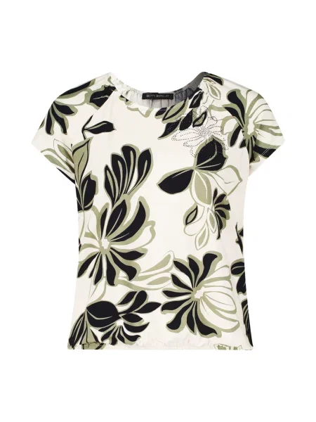 Elastyczna talia koszulka Betty Barclay z nadrukiem beżowa