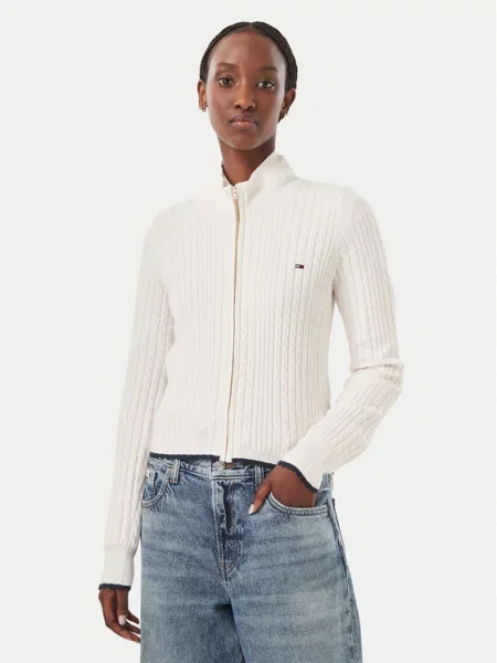 Kardigan Tommy Jeans bílý