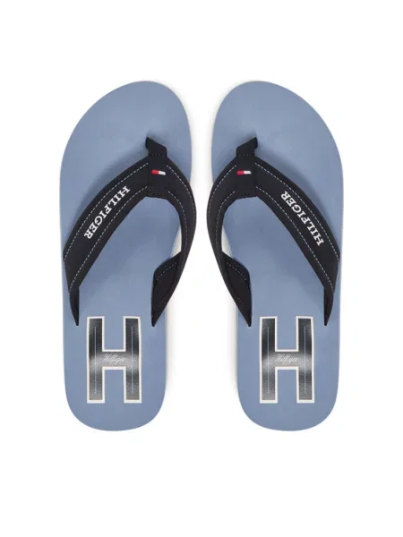 Šlepetės per pirštą Tommy Hilfiger Hilfiger H Padded Beach Sandal Tamsiai mėlyna