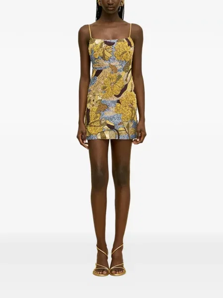 Rochie mini Cult Gaia cu model floral galben