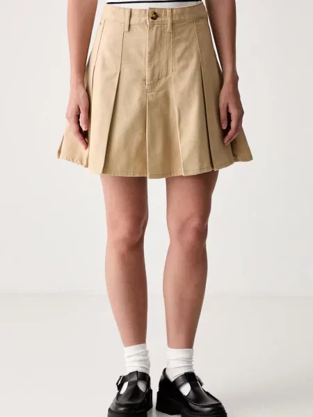 Tommy Jeans fustă evazată din bej