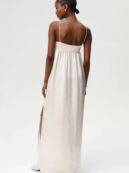 Undress Code sukienka maxi oversize beżowy