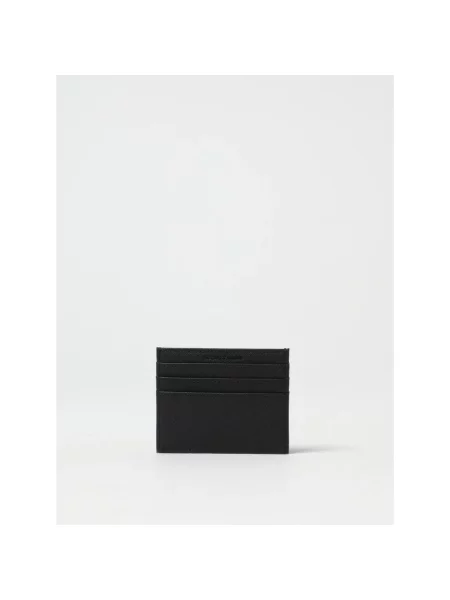 Portfel Emporio Armani skórzany z logo czarny