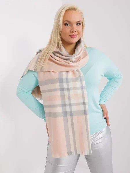 Fular Fashionhunters în carouri elegant roz