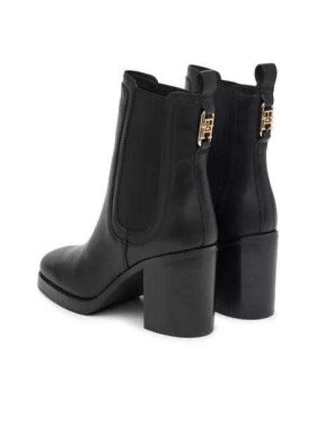 Tommy Hilfiger Škornji Ltr Square Toe Heel Chelsea Boot črna