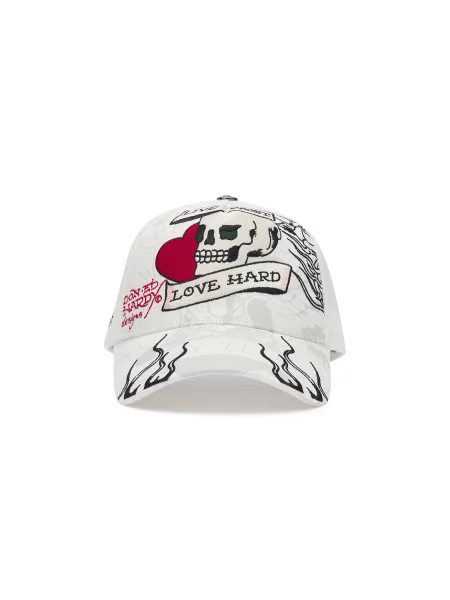 Ed Hardy Čiapka červená / čierna biela