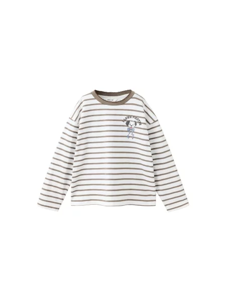 MANGO KIDS Tricou albastru deschis / maro / negru alb