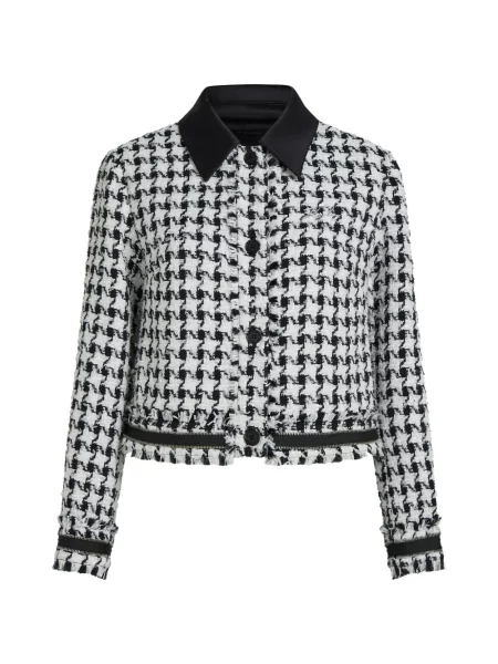 Bouclé geacă Karl Lagerfeld cu model pepito alb
