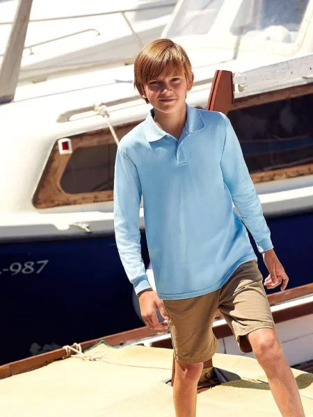 Tricou polo copii Fruit Of The Loom albastru