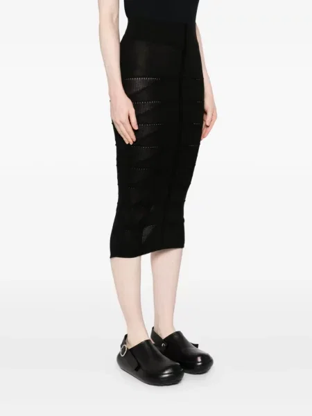 Fustă Rick Owens de lână cu imprimeu geometric