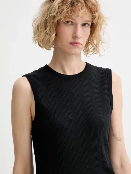 Calvin Klein asszimetrikus ruha elasztánnal fekete