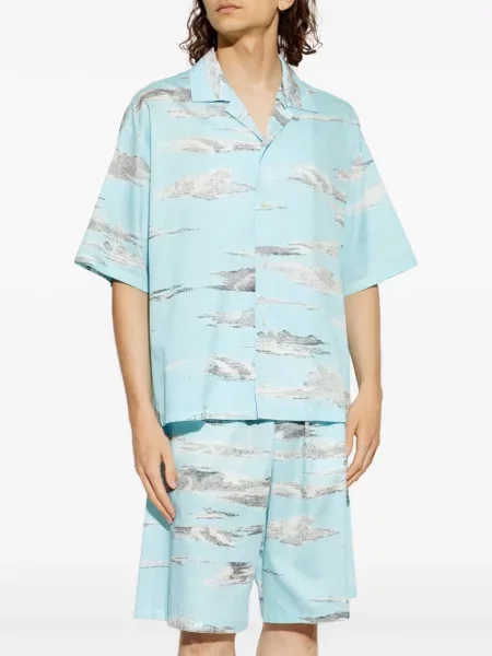Gulerat cămașă Moschino cu imagine albastru
