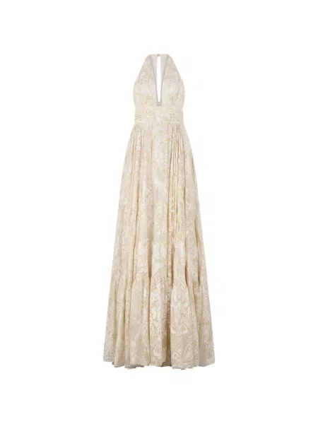 Rochie Roberto Cavalli cu model floral cu imagine cu gât halter