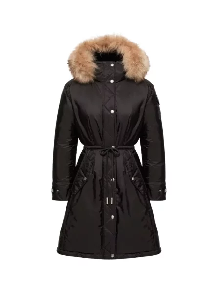 Pūkinė striukė Moncler juoda
