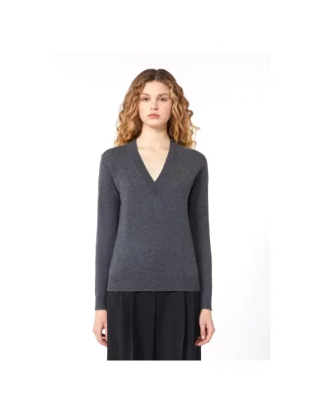 Sweter Weekend Max Mara wełniany szary