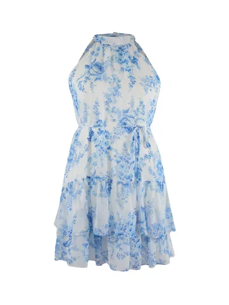Trendyol Curve Rochie de vară albastru / albastru deschis alb