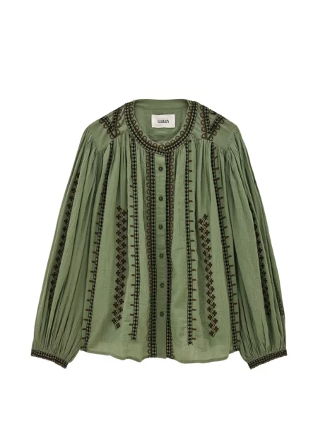 Lung cămașă Ba&sh cu broderie verde