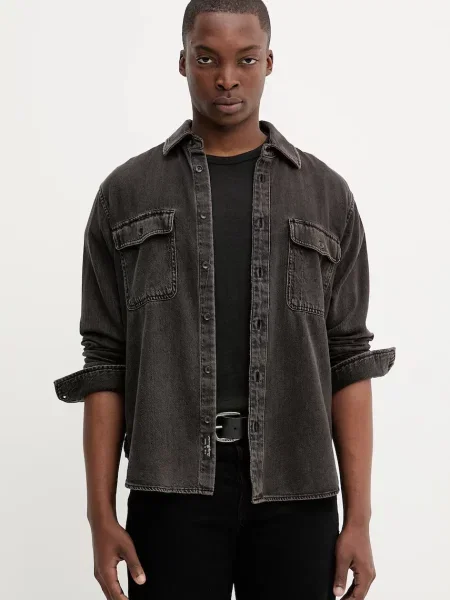 Rag & Bone cămașă jeans cu guler clasic regular maro