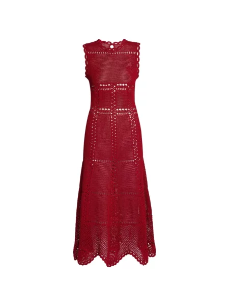 Rochie midi Erdem tricotate evazată roșu