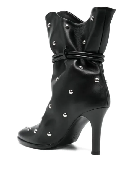 Botine Isabel Marant din piele cu tepi negru