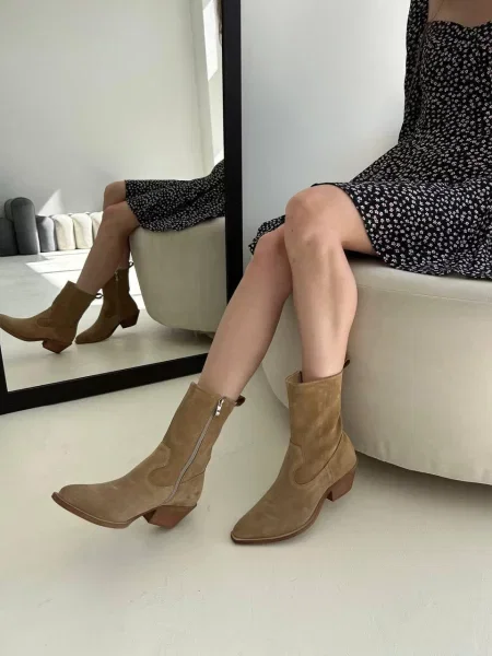 Замшеві Чоботи бежевий