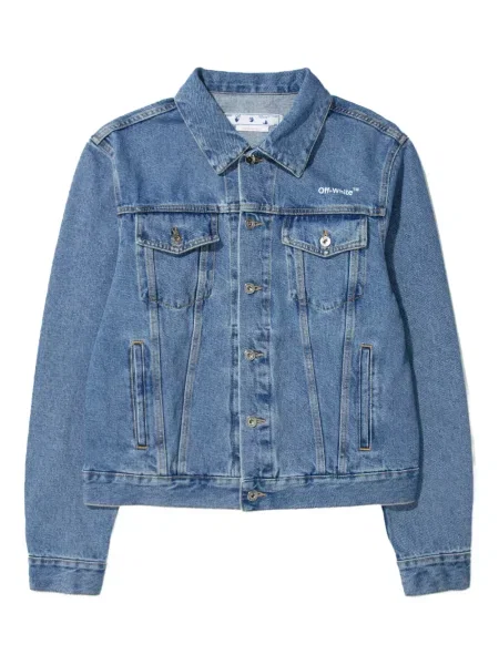 Geacă de blugi Off-white cu dungi alb