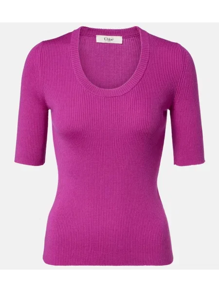 Top Chloé de lână violet