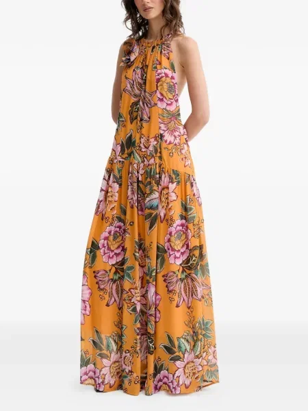 Rochie maxi Farm Rio de costum portocaliu
