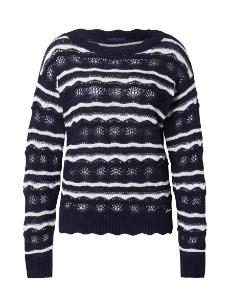 GUESS Pulover Valerie bleumarin alb