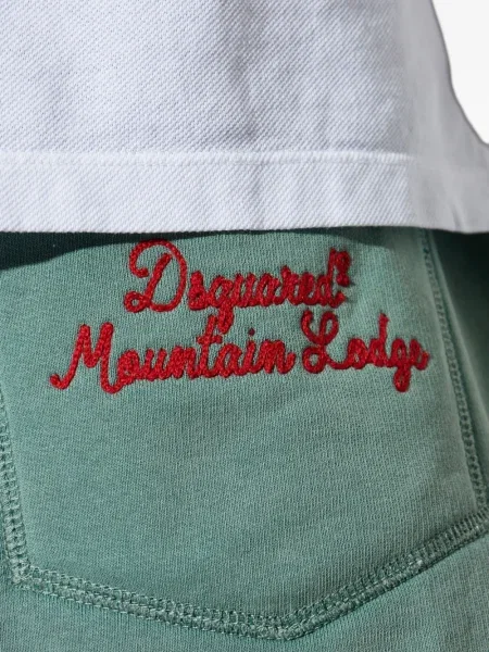 Pantaloni scurți Dsquared2 cu broderie verde