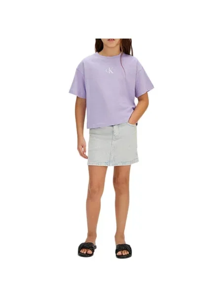 Gyerek denim ruha Calvin Klein Jeans lila